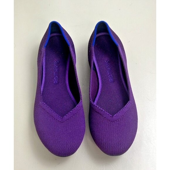 Rothy's The Flat Women's 7 Fig Purple Wine Knit Round Toe Ballet Shoes - Picture 1 of 14